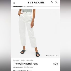 Everlane utility barrel pant in bone size 00